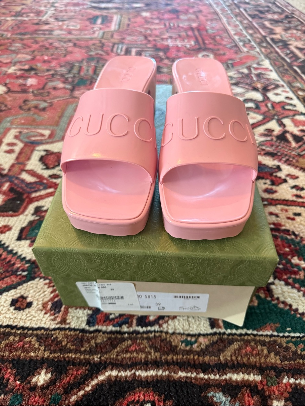 Gucci Bubblegum Pink Platform Slide Mules